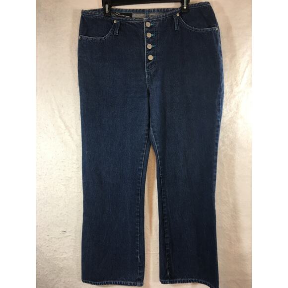 Vintage Y2K No Boundaries Button Fly Jeans w/ Bright Blue Trim Junior's‎ Size 15 - Picture 2 of 13